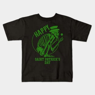 st patricks day skull 2022 Kids T-Shirt